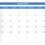 August 2025 Calendar  Calendar.best With Printable Monthly Calendar 2025 August  | CalendarCrazePrint.Com