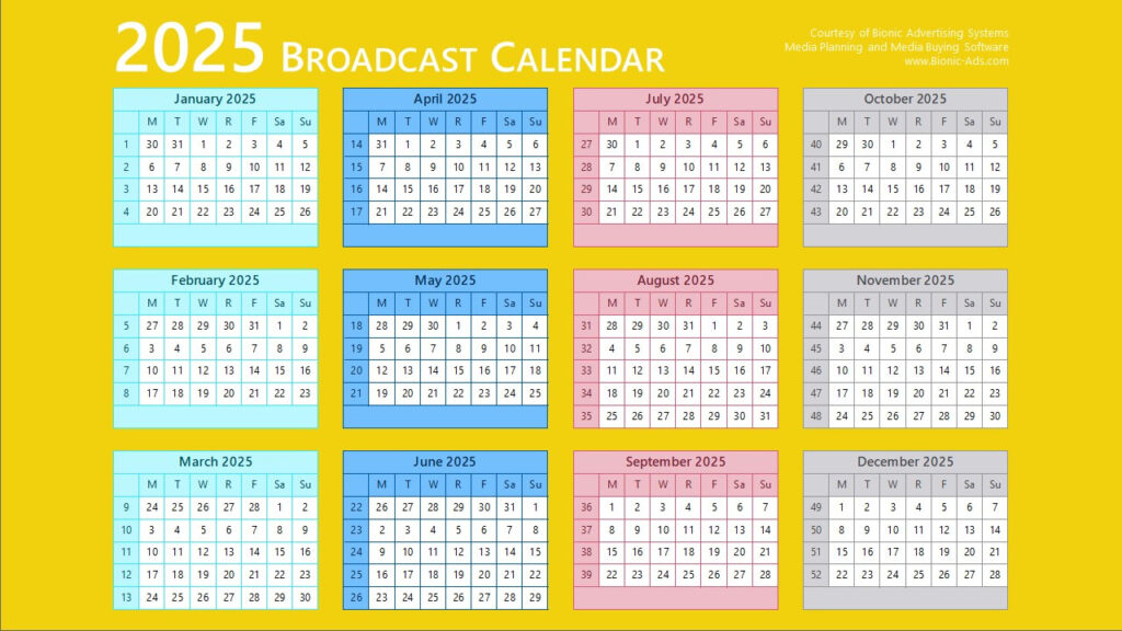 Broadcast Calendar 2025 – Free Downloads – Customizable Pertaining To  Calendars 2025 | CalendarCrazePrint.Com