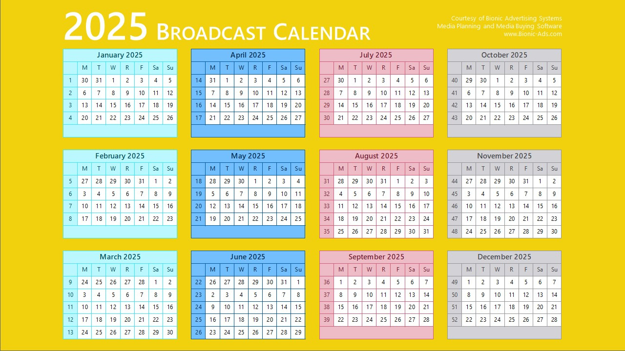 Broadcast Calendar 2025 – Free Downloads – Customizable pertaining to Calendars 2025 | CalendarCrazePrint.Com