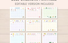 Calendar 2025, Printable Calendar, 2025 Calendar, Monthly Calendar inside Fillable Calendar 2025 Printable | CalendarCrazePrint.Com