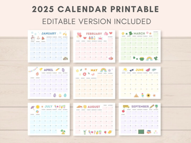 Fillable Calendar 2025 Printable | Calendars 2025