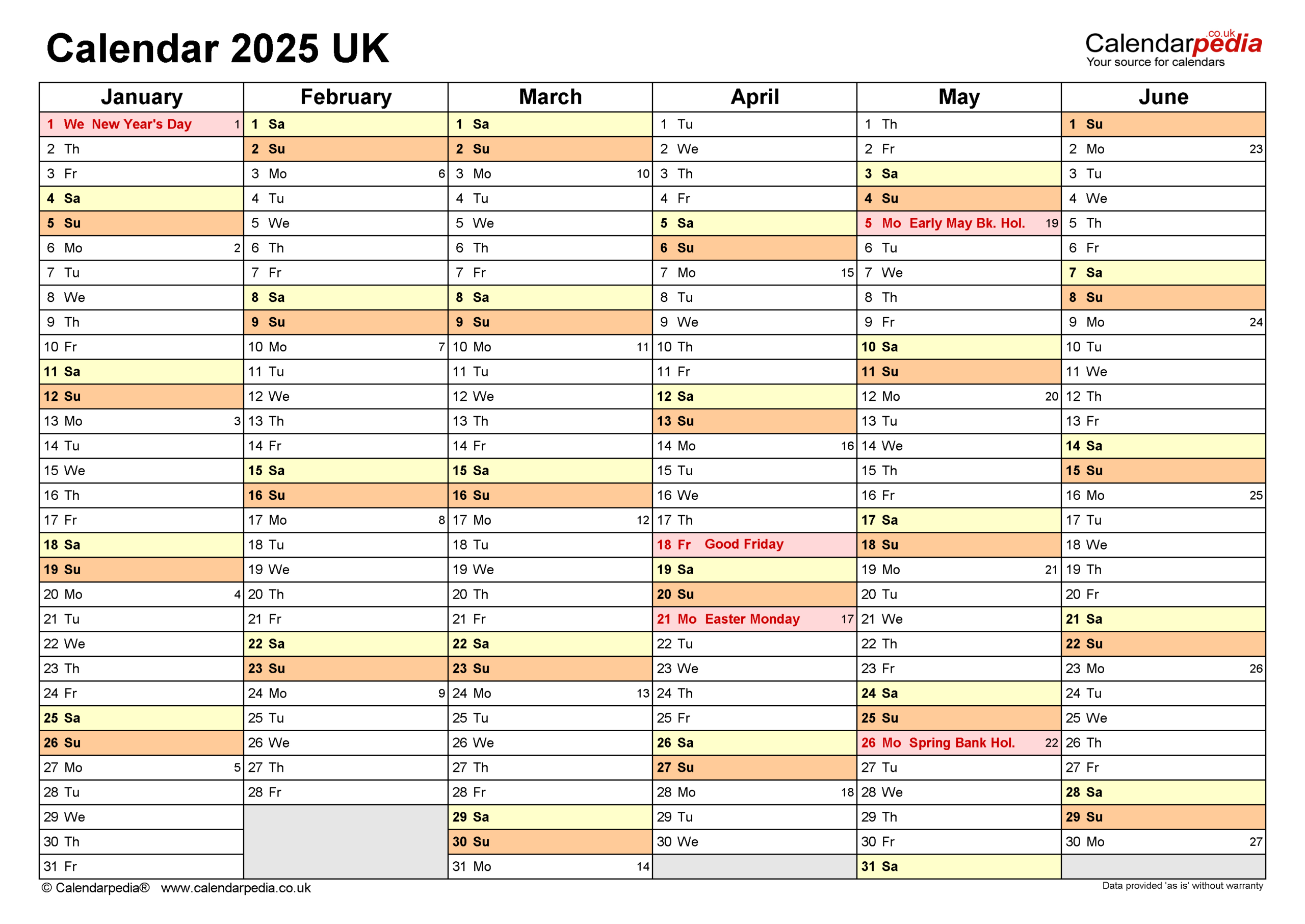 Calendar 2025 (Uk) - Free Printable Pdf Templates for Calendars 2025 | CalendarCrazePrint.Com