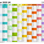 Calendar 2025 (Uk)   Free Printable Pdf Templates In 2025 Planner Calendar Printable  | CalendarCrazePrint.Com