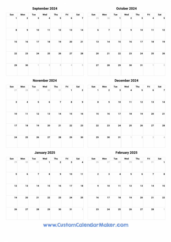 Calendar From September 2024 To June 2025 With Printable Calendar September 2024 To June 2025 | CalendarCrazePrint.Com