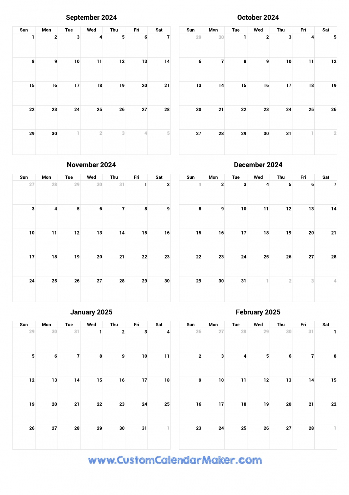 Calendar From September 2024 To June 2025 with Printable Calendar September 2024 To June 2025 | CalendarCrazePrint.Com