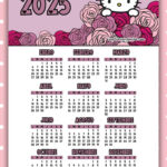 Calendario 2025 Hello Kitty Rosas En Pdf Gratis 🎀 Regarding Printable Hello Kitty Calendar 2025 | CalendarCrazePrint.Com