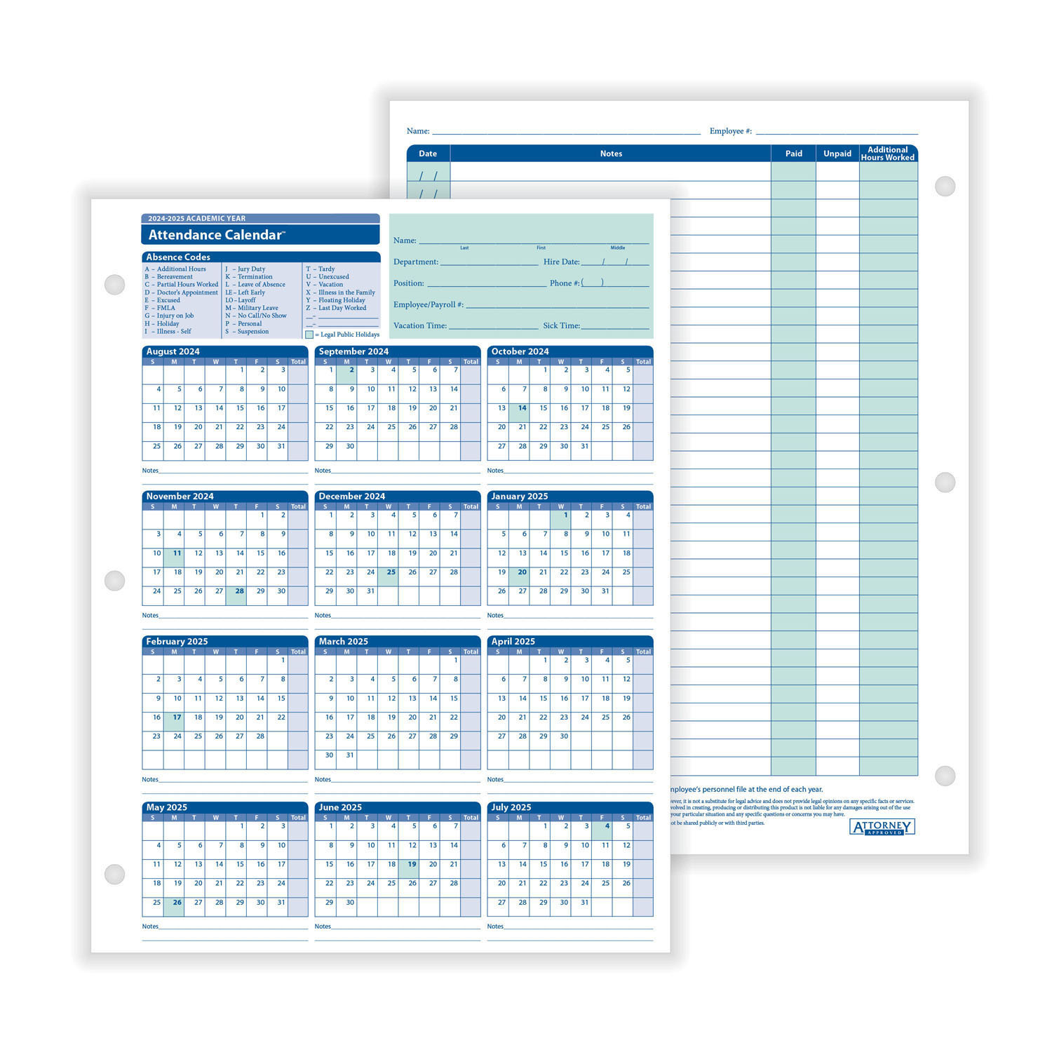 Complyrightdealer | 2024-2025 Academic Year Employee Attendance in Free Printable 2025 Employee Attendance Calendar | CalendarCrazePrint.Com