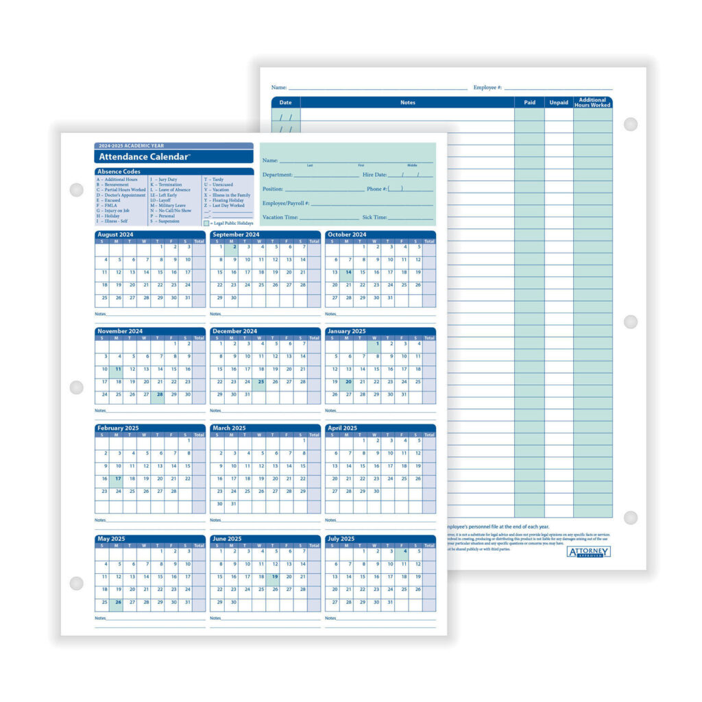 Complyrightdealer | 2024 2025 Academic Year Employee Attendance In Free Printable 2025 Employee Attendance Calendar Usa  | CalendarCrazePrint.Com