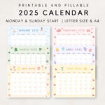 Cute 2025 Calendar Printable, Monthly Calendar 2025, 2025 Planner For Mini Monthly Calendar Printable 2025 | CalendarCrazePrint.Com