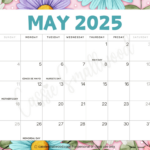 Cute 2025 Free Printable Monthly Calendars   Cassie Smallwood For Cute May 2025 Calendar Printable  | CalendarCrazePrint.Com