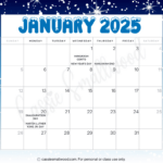 Cute 2025 Free Printable Monthly Calendars   Cassie Smallwood In 2025 Fun Holiday Calendar Printable | CalendarCrazePrint.Com