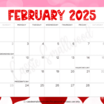 Cute 2025 Free Printable Monthly Calendars   Cassie Smallwood Throughout February 2025 Calendar With Holidays Printable | CalendarCrazePrint.Com