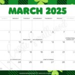 Cute 2025 Free Printable Monthly Calendars   Cassie Smallwood With Regard To March 2025 Calendar Printable With Holidays  | CalendarCrazePrint.Com