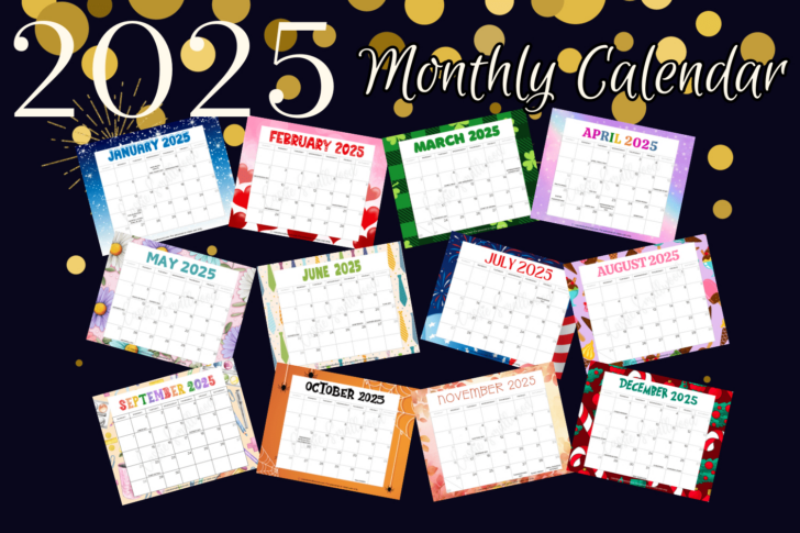 Mini Monthly Calendar Printable 2025 | Calendars 2025