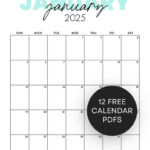 Cute 2025 Monthly Calendar Free Printable Pertaining To  Calendars 2025 | CalendarCrazePrint.Com