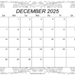 December 2025 Calendar (Free Printable) – Diy Projects, Patterns For December 2025 Free Printable Calendar  | CalendarCrazePrint.Com