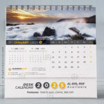 Desk Calendar 2025 Template Design Vol.07 (Adobe Illustrator Pertaining To 2025 Printable Desk Calendar  | CalendarCrazePrint.Com