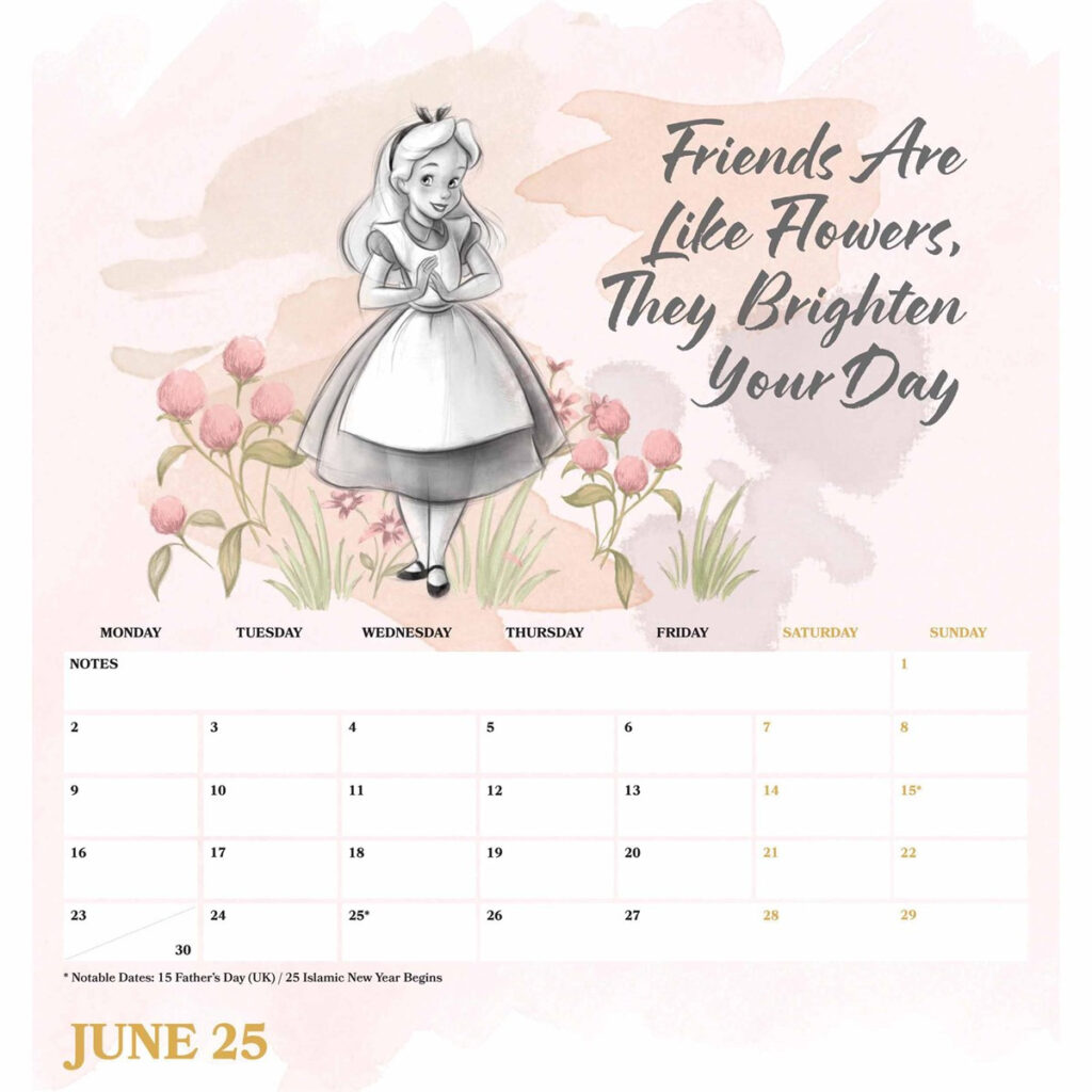 Disney Heritage Easel Desk Calendar 2025 Regarding  Calendars 2025 | CalendarCrazePrint.Com