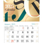 Download 2025 Free Wall Calendar Template | Typography Inspired Within Free Printable 2025 Wall Calendar  | CalendarCrazePrint.Com