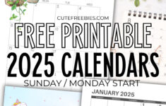 Download 2025 Printable Calendar Templates And 2025 Planners with Monthly Free Printable 2025 Calendar Printable | CalendarCrazePrint.Com