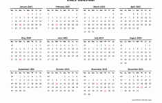 Download Blank Calendar 2025 (12 Months On One Page, Horizontal) in  Calendars 2025 | CalendarCrazePrint.Com