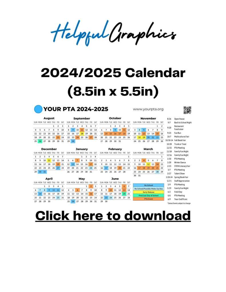 Editable 2024 2025 Calendar, Back To School, Teacher Calendar, Pta With Regard To  Calendars 2025 | CalendarCrazePrint.Com