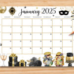 Editable January 2025 Calendar, Happy New Year With Cute Gnomes Within  Calendars 2025 | CalendarCrazePrint.Com