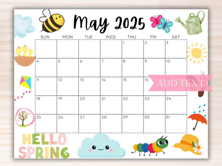 May 2025 Weekly Calendar Printable | Calendars 2025