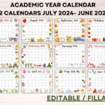 Editable School Calendar 2024 2025 From July To June Printable With Regard To Printable Calendar July 2024 To June 2025 | CalendarCrazePrint.Com