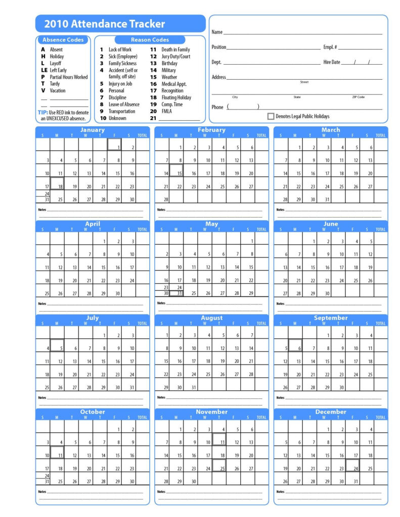 Excel Employee Attendance Calendar Template Throughout Free Printable 2025 Employee Attendance Calendar Free Download  | CalendarCrazePrint.Com