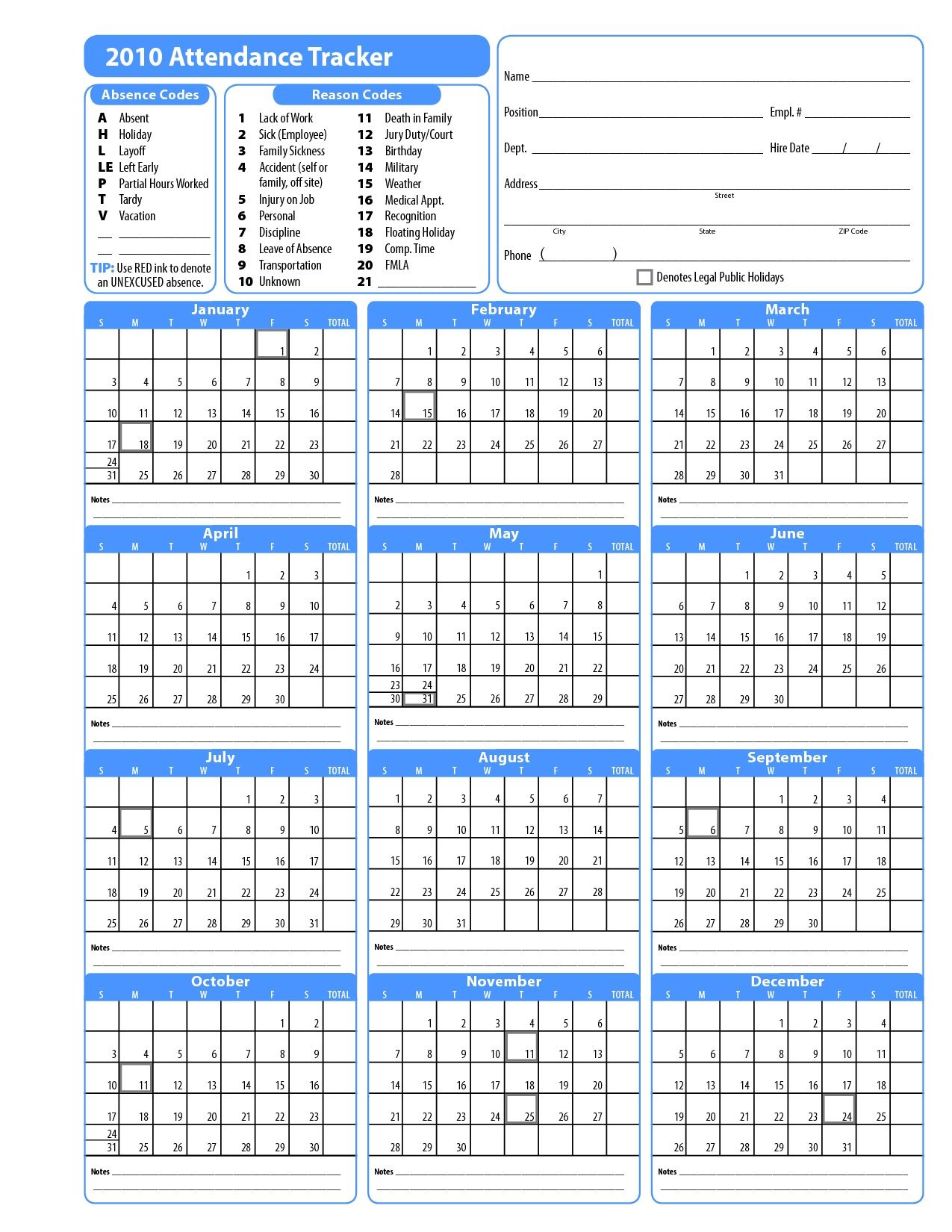 Excel Employee Attendance Calendar Template throughout Free Printable 2025 Employee Attendance Calendar Free Download | CalendarCrazePrint.Com