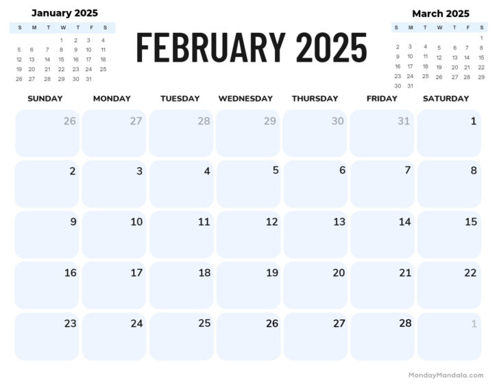 February March 2025 Calendar Printable | Calendars 2025
