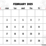 February 2025 Calendar Printable Pdf Template With Holidays In Free Printable February 2025 Calendar With Holidays | CalendarCrazePrint.Com