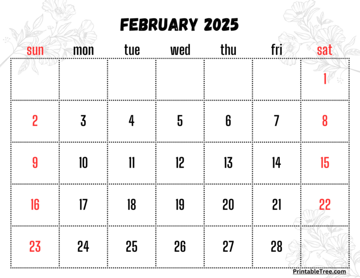 Free Printable February 2025 Calendar with Holidays | Calendars 2025