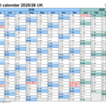 Financial Calendars 2025/26 Uk In Pdf Format Pertaining To  Calendars 2025 | CalendarCrazePrint.Com