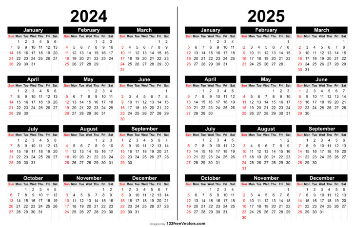 Printable Calendar 2024 and 2025 with Holidays | Calendars 2025