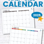 Free 2025 Calendar: Half Size Landscape — Krafty Planner Throughout  Calendars 2025 | CalendarCrazePrint.Com