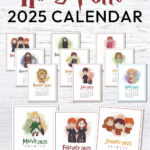 Free 2025 Harry Potter Wall Calendar — Krafty Planner For Harry Potter Printable Calendar 2025  | CalendarCrazePrint.Com