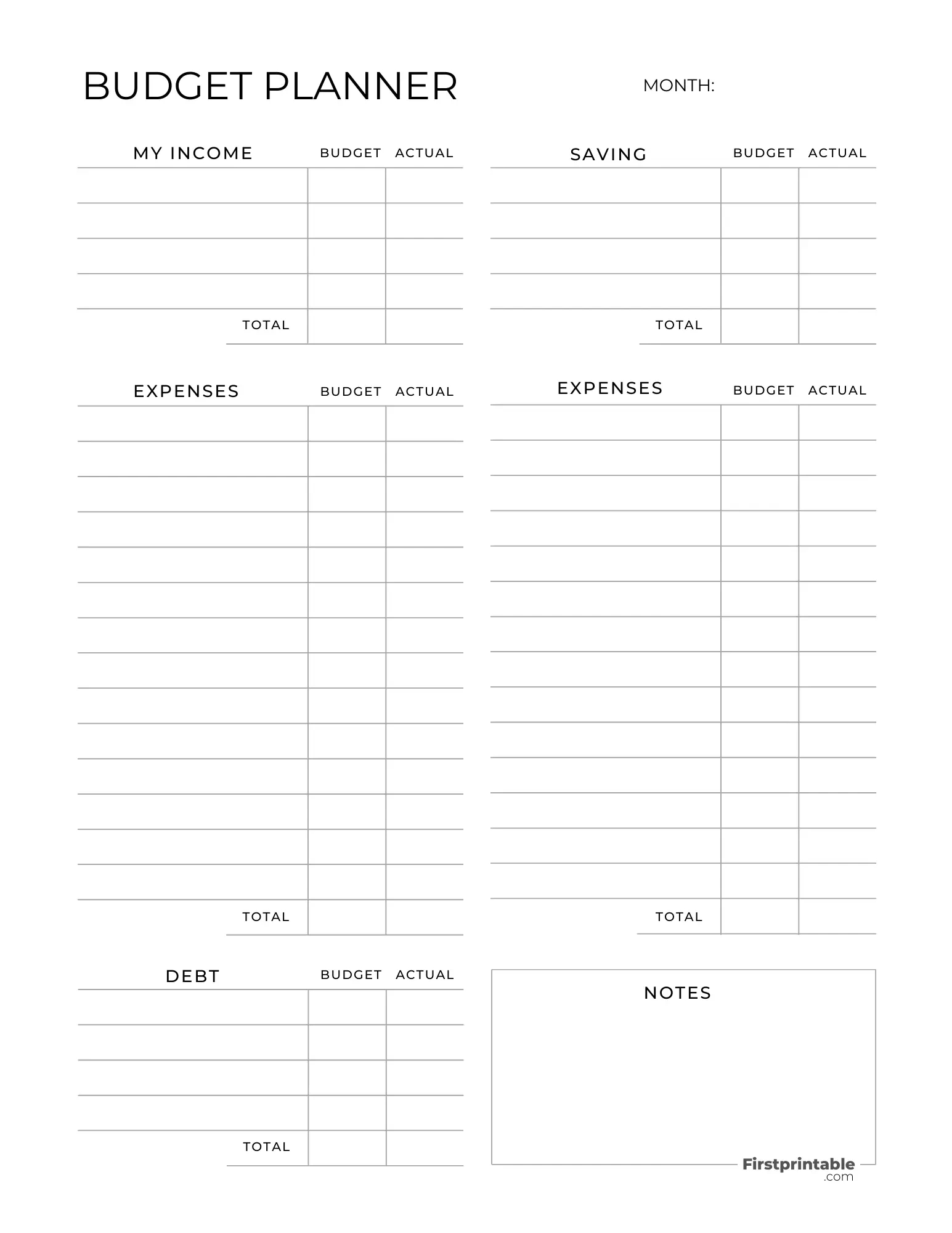 Free Budget Planner Templates | Printable &amp;amp; Fillable with regard to Printable Budget Calendar 2025 | CalendarCrazePrint.Com