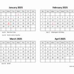 Free Download 2025 Excel Calendar Four Month In Landscape Format With Regard To Free Printable 4 Month Calendar 2025  | CalendarCrazePrint.Com