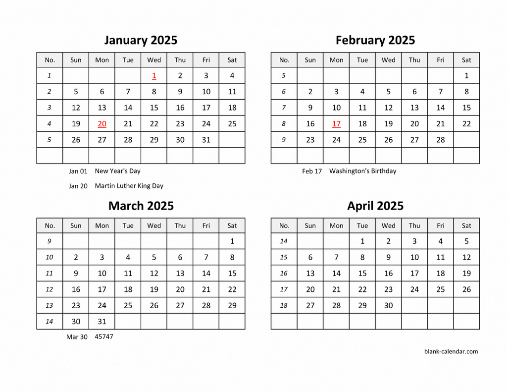 Free Download 2025 Excel Calendar Four Month In Landscape Format with regard to Free Printable 4 Month Calendar 2025 | CalendarCrazePrint.Com