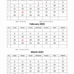 Free Download Printable Calendar 2025, 3 Months Per Page, 4 Pages In Free Printable 3 Month Calendar 2025 | CalendarCrazePrint.Com