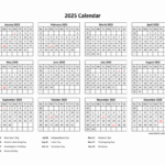 Free Download Printable Calendar 2025 With Us Federal Holidays Throughout 2025 Printable Calendar With Holidays Printable Free Download  | CalendarCrazePrint.Com