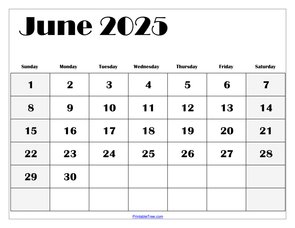 Free June 2025 Calendar Printable Pdf Template With Holidays In  Calendars 2025 | CalendarCrazePrint.Com