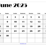 Free June 2025 Calendar Printable Pdf Template With Holidays In  Calendars 2025 | CalendarCrazePrint.Com