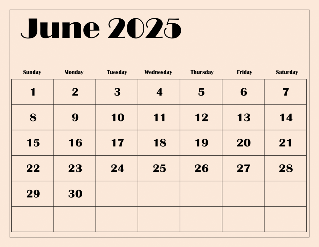 Free June 2025 Calendar Printable Pdf Template With Holidays Intended For June 2025 To June 2025 Calendar Printable | CalendarCrazePrint.Com