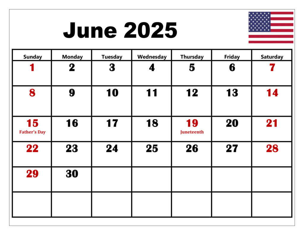 Free June 2025 Calendar Printable Pdf Template With Holidays Pertaining To Printable June 2025 Calendar With Holidays  | CalendarCrazePrint.Com