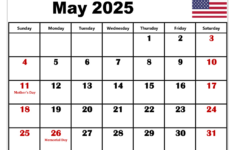 Free May 2025 Calendar Printable Pdf Template With Holidays regarding  Calendars 2025 | CalendarCrazePrint.Com