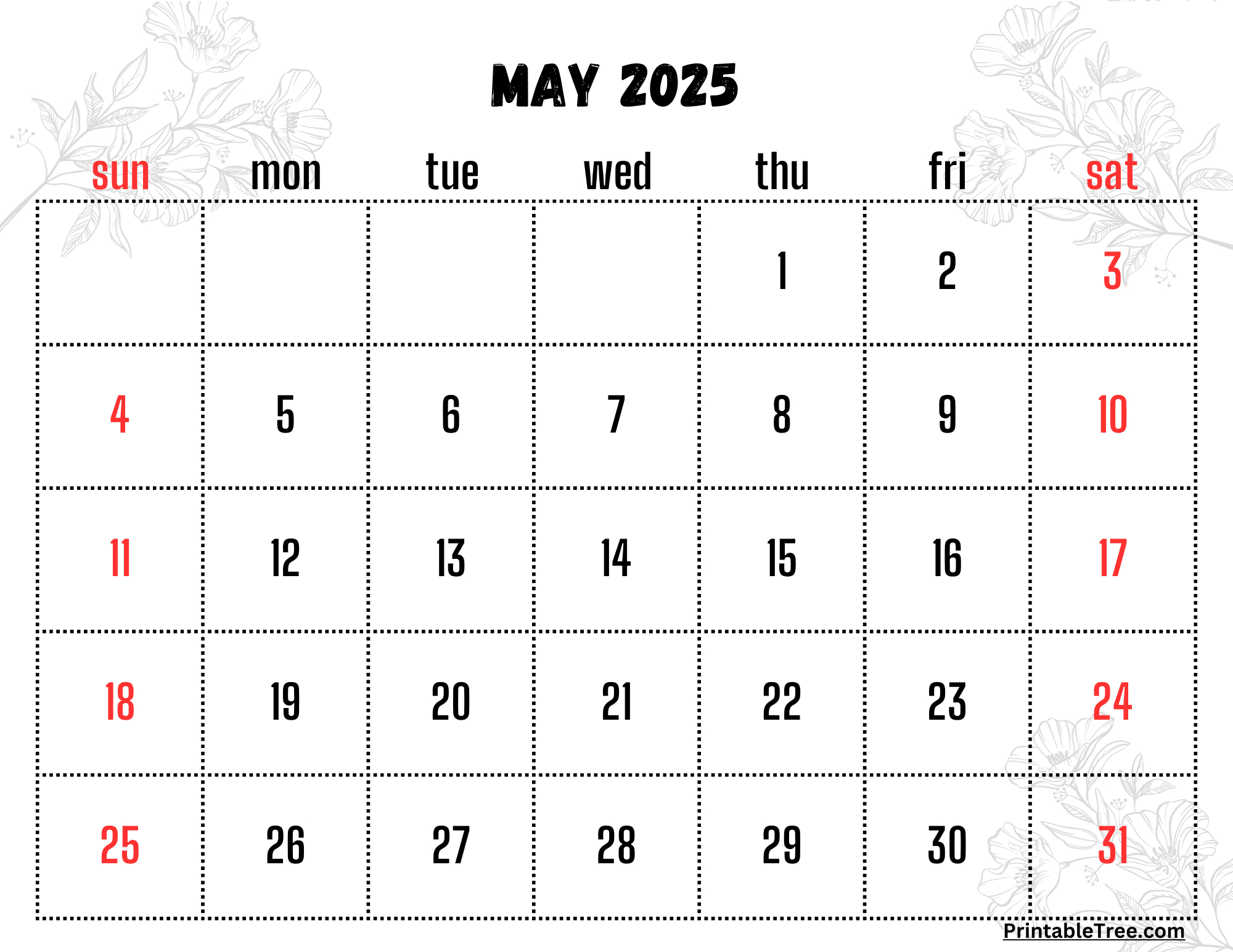 Free May 2025 Calendar Printable Pdf Template With Holidays regarding May 2025 Calendar With Holidays Printable Free | CalendarCrazePrint.Com