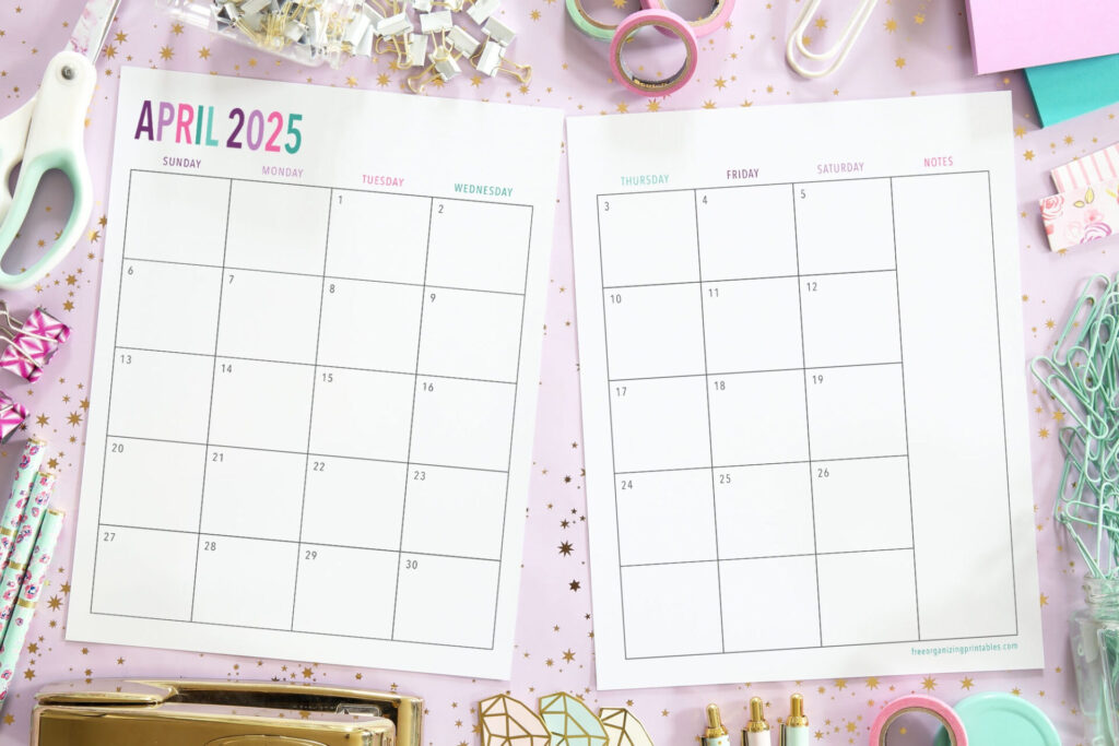 Free Printable 2 Page Blank Monthly Calendar 2025 Inside 2 Month Printable Calendar 2025  | CalendarCrazePrint.Com